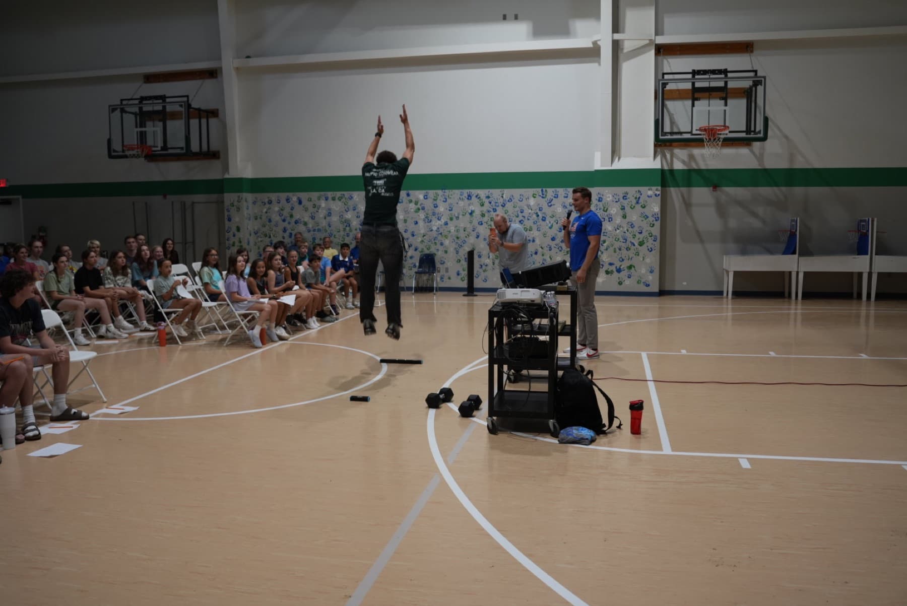 A Cortex Flex demo in front of a school assembly