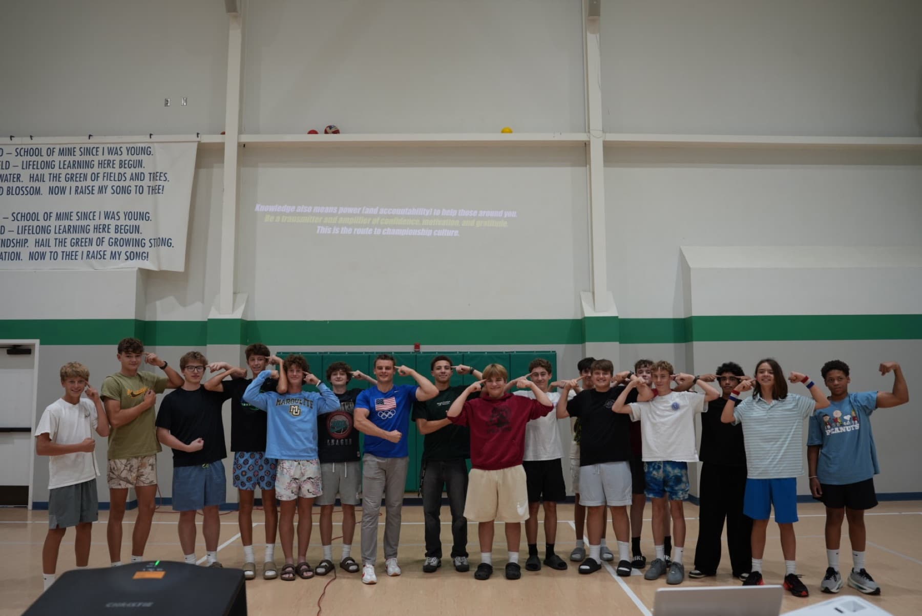 Student-athletes on stage with Cortex Flex