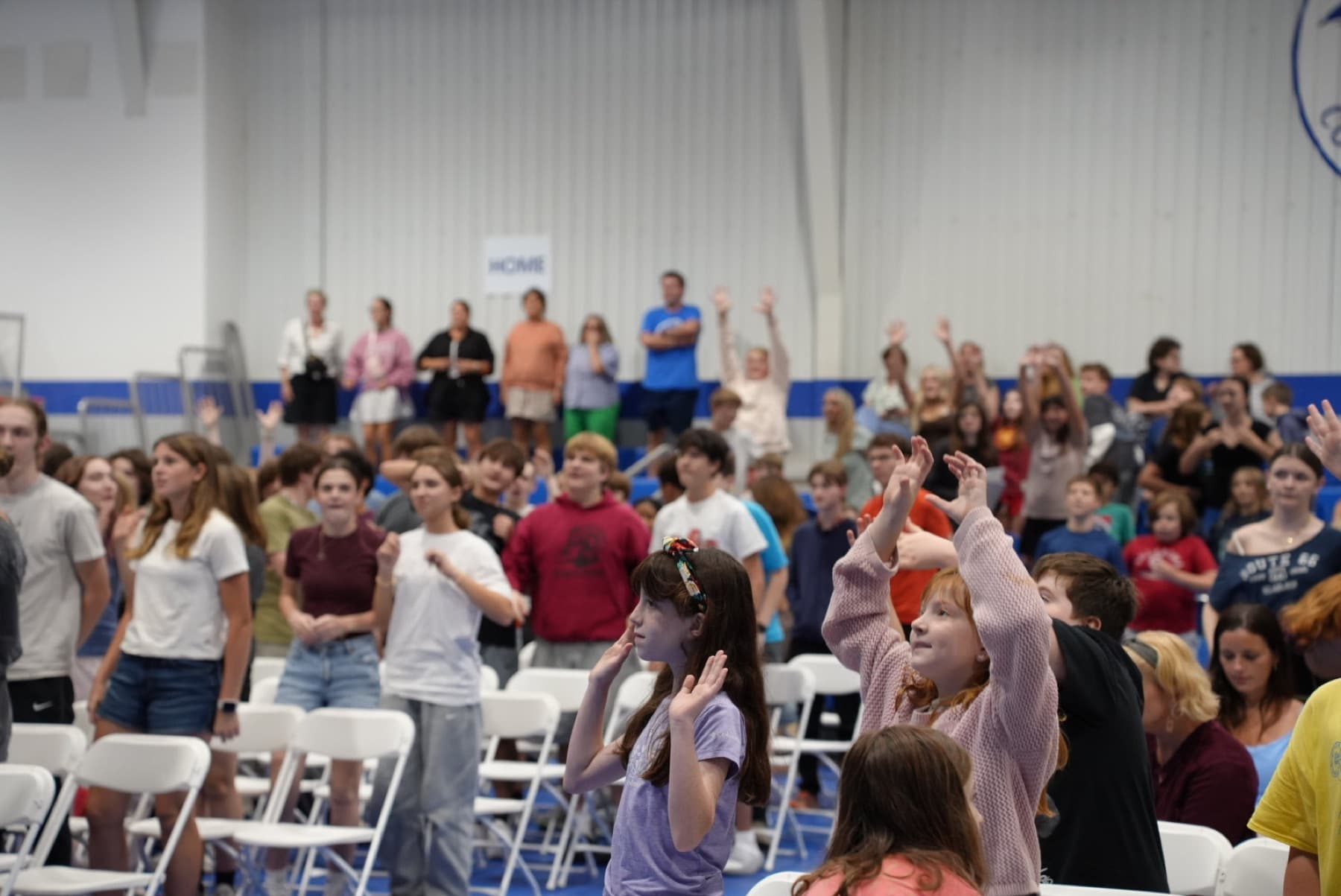 Students cheering during a Cortex Flex school event