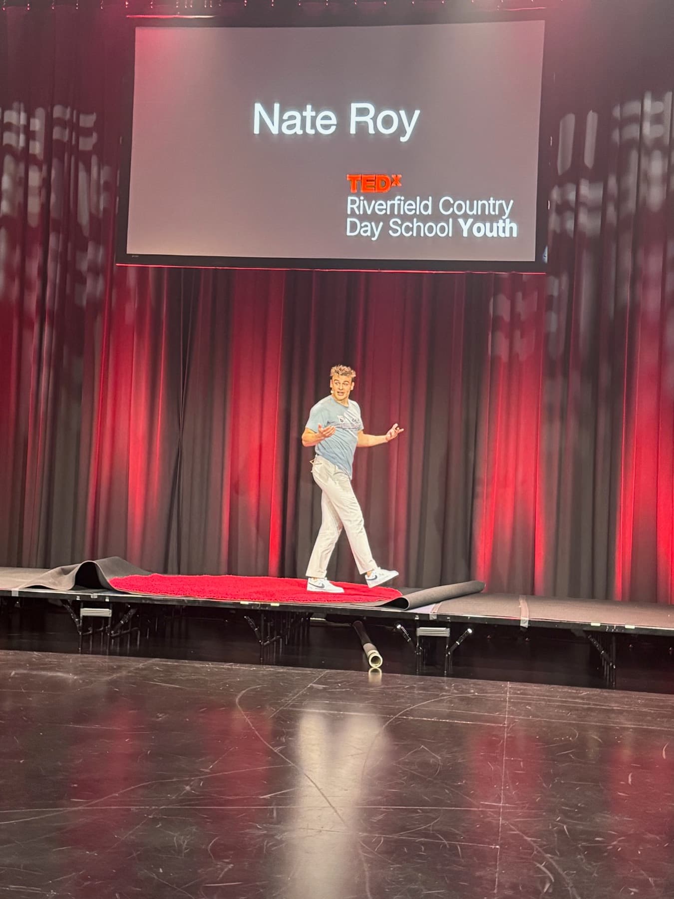 Nate Roy on the TEDx stage